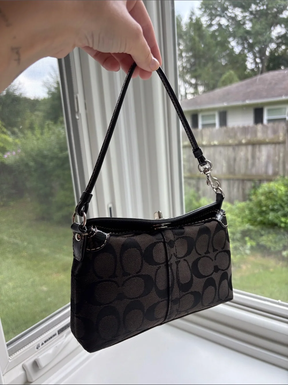 Coach vintage Y2K Blue Coach Mini Bag/ Turnlock Wristlet